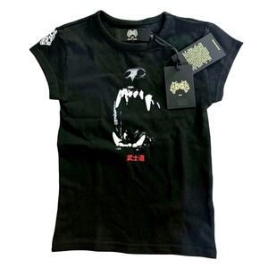 Darc Sport She Blood Thirsty Kanji Baby Tee Black Wolf Limited Edition XS NEW
